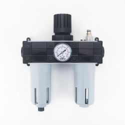 FILTRE REGULATEUR LUBRIFICATEUR 3 BLOCS AVEC MANOMETRE ET FIXATION 1/2
