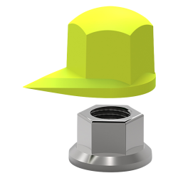 INDICATEUR DESSERAGE ET CACHE ECROU JAUNE 30 mm (VENDU PAR 50)