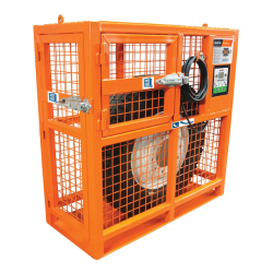 ENSEMBLE CAGE FERMEE ET AUTOMATE DE GONFLAGE HAUTE PRESSION
