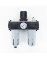 FILTRE REGULATEUR LUBRIFICATEUR 3 BLOCS AVEC MANOMETRE ET FIXATION 1/4